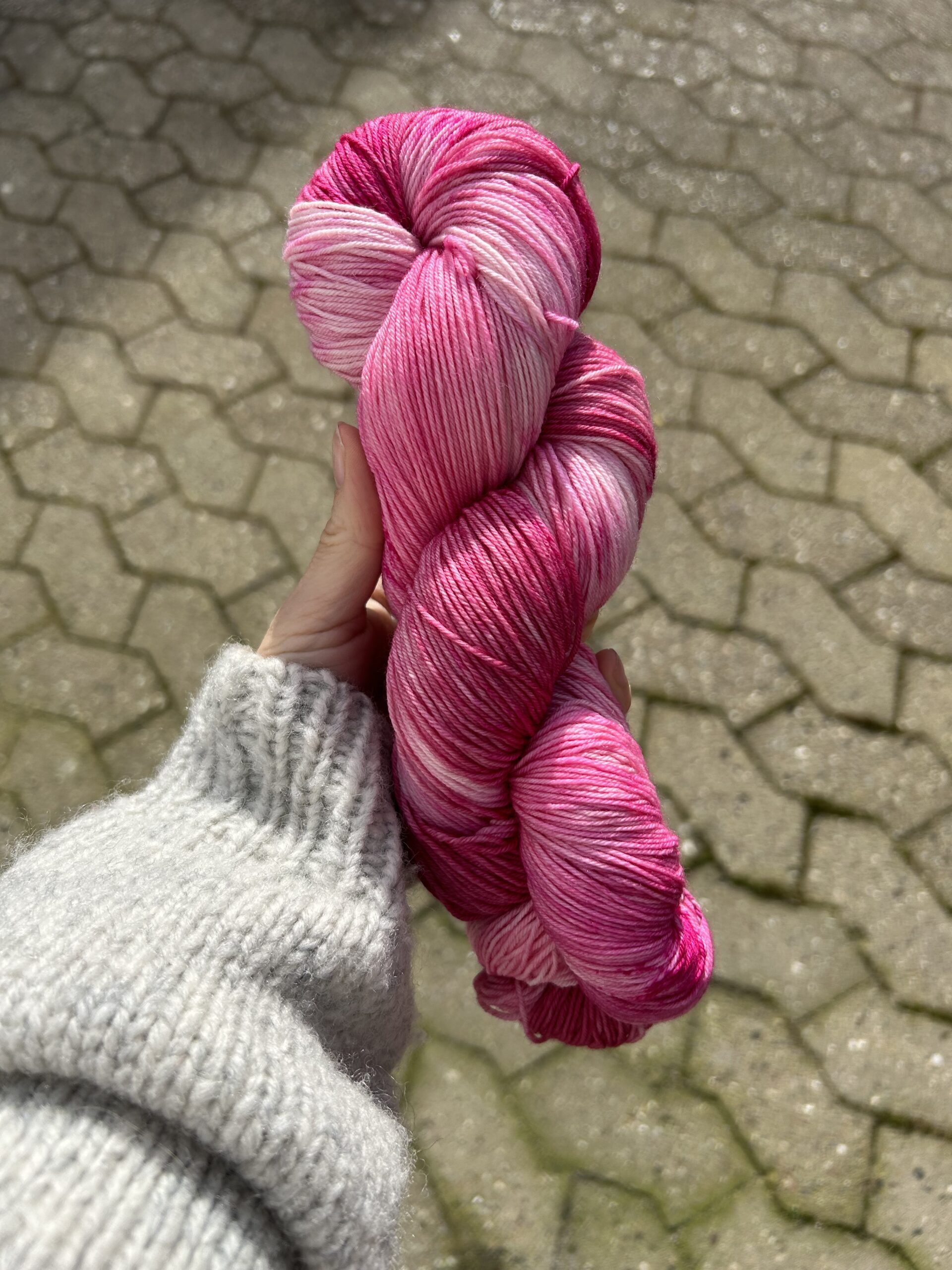 Håndfarvet Merino Garn - Rosy Pink