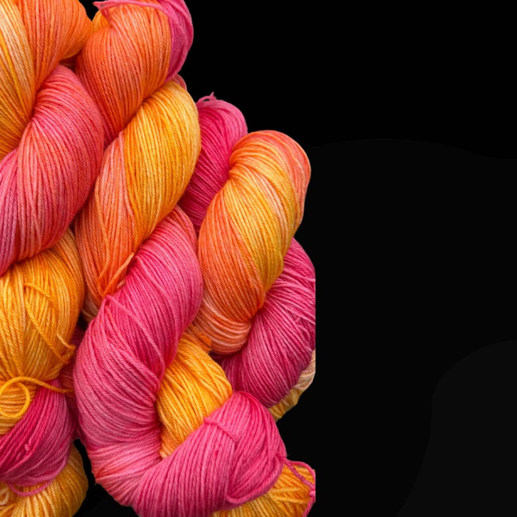 Håndfarvet Merino Garn - Tequila Sunrise