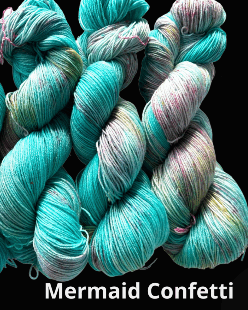 Håndfarvet Merino Garn - Mermaid Confetti